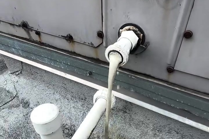 Dirty water from the condensate drain is a sign the coil and drain line need attention.