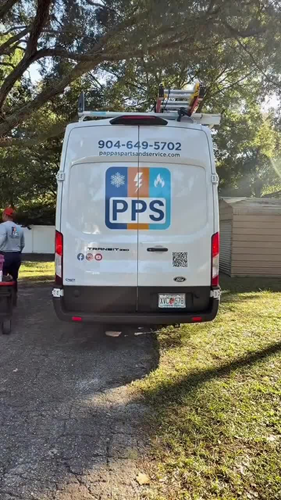 Our service van arrives stocked and ready for the job.